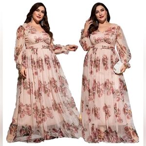 Toleen Plus Size Women Sheer Maxi Dress Size 4XL NWT